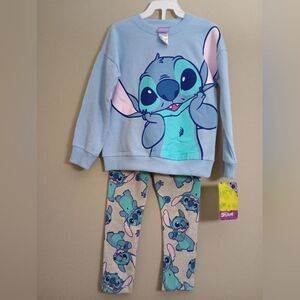 NWT Disney Stitch Sweatshirt and Leggings Set Size 4T
